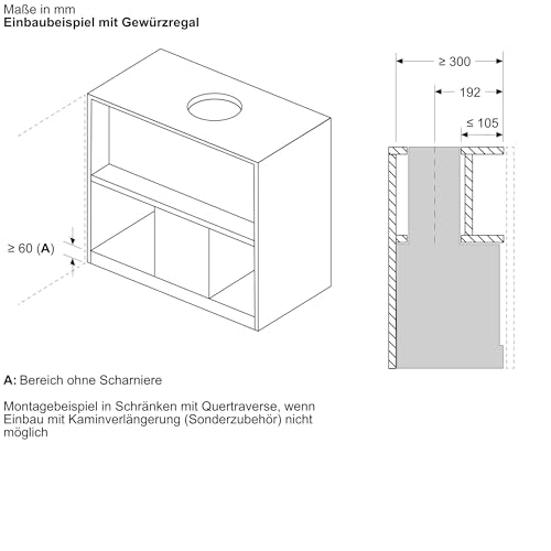Siemens LJ97BDP60 iQ500, Integrierte Designhaube, 90 cm, Made in Germany, Nahtlose Integration, iQdrive Motor, Intelligente Dunstabzugsautomatik, Glasschirm, Klarglas schwarz bedruckt, Mattschwarz