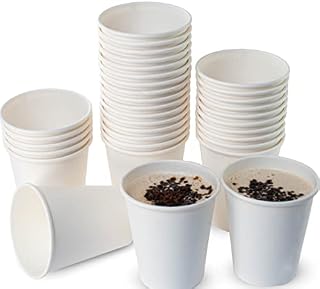 Disposable Choice [100x7oz] Eco Friendly Premium Paper Cups  for Hot & Cold Drinks, 210ml Capacity Heavy-Duty White Cups for Coffee, Tea & Beverages, Perfect for Homes, Offices or Parties