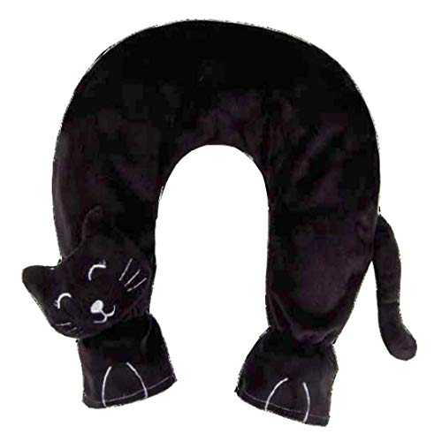 FabaCare Nackenwärmflasche Katze, Wärmflasche Nacken, Öko Wärmeflasche, Nackenwärmer, Schwarz