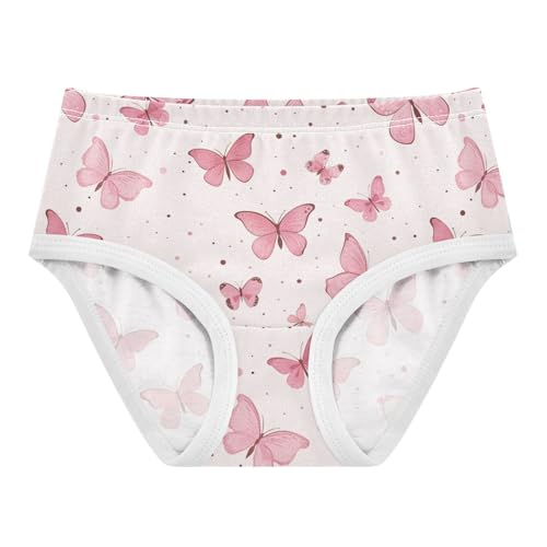 Wusikd Pink Butterfly Girls' Underwear Cotton Girls Briefs Soft Toddler Underwear 2T