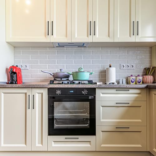 Image of Ravinte 20 Pack Matte Black Cabinet Pulls, 6-1 /4 Inch (160mm) Hole Center Slim Kitchen Handles, Square Drawer Pulls for Cabinets & Cupboards, Hardware