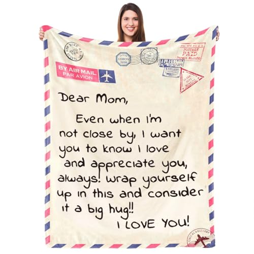REVHQ Super Soft Blanket Gifts for Mom Perfect Mom Gifts for Mothers Day Christmas Birthday Gifts for Mom from Daughter Son Large Soft Flannel Throw Blanket Presents for Mother 39 x 59