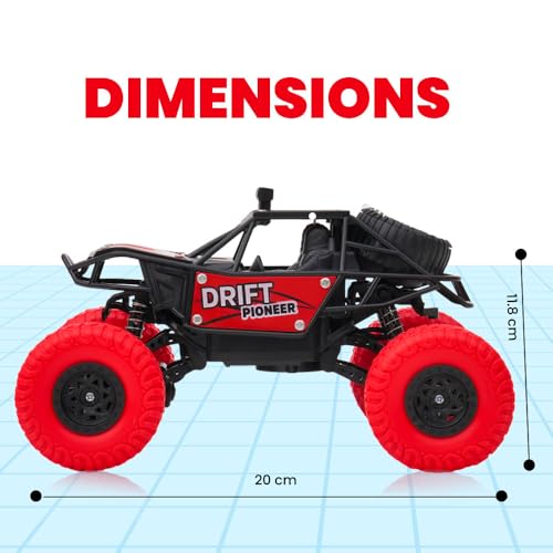 Image of Gooyo GY-45 Rechargeable Remote Control Rock Crawler with Spray Function | 45 Climbing High Speed RC Car Toy for Kids | Red Color, Power Source: Lithium Battery for Car (Included)