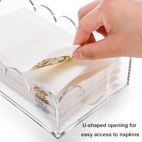 ZEAYEA 2 Pack Acrylic Napkin Holders, Clear Guest Towel Holders for Party, Wedding, Decorative Hand Towel Tray for Dining Room, Bathroom, Kitchen, Hotel, Restaurant by ZEAYEA - Image 5
