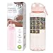 BELLYBOTTLE Pregnancy Water Bottle BPA-Free, Intake Tracker, Weekly Milestone Stickers - Pregnancy Gifts for first time moms must haves Essentials (PINK)