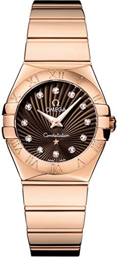 Omega Constellation Brown &amp; Diamond Dial Women&#39;s Luxury Watch 123.50.27.60.63.002