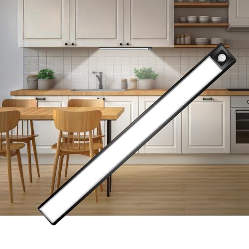 69 LED Under Cabinet Lights 1 Pack – Rechargeable 3000mAh Battery, Wireless Motion Sensor, Ideal for Kitchen, Closet & Under Counter Lighting