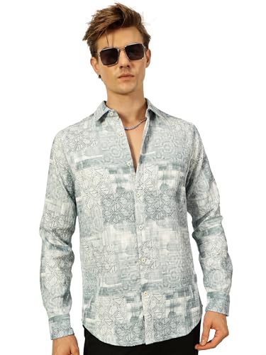 Image of Thomas Scott Mens Slim Fit Full Sleeves Printed Casual Shirt