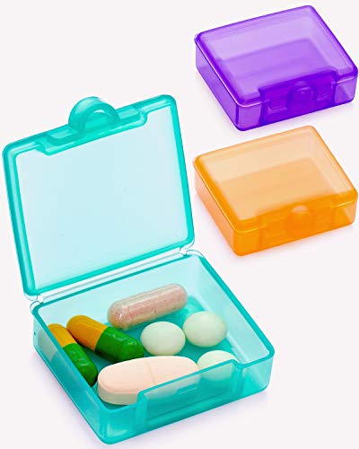 Small Pill Box 3 pcs,Cute Travel Pill Case Portable for Pocket Purse