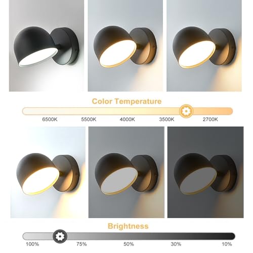 Lámpara de pared regulable táctil con enchufe led para dormitorio 7