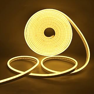 Wisada LED Silicone Neon Light,3m LED Flexible Light Strip,120 LEDs/m Neon Light Strip,5V 2835 LED Rope Light,for Indoor/Outdoor Lighting Decoration [Warm White|USB 501 Push Button Switch Power Cord]