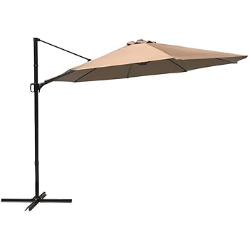 Amazon Com Cobana 10ft Cantilever Offset Patio Umbrella With Vertical Tilt And 360 Degree Rotation Function Beige Garden Outdoor