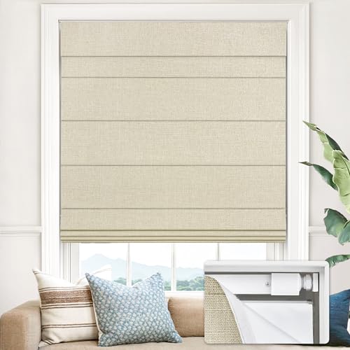 UNISHADES No Drill Cordless Roman Shades 2060 in Beige