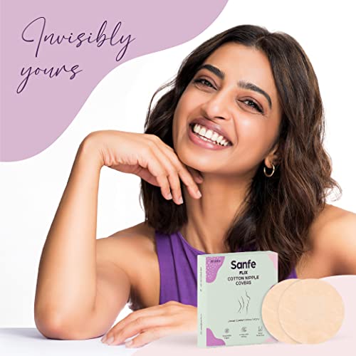 sanfe Flix Cotton Nipple Covers, 10 Breathable Nipple Pasties, No Show Bra for Women, Skin Friendly, Disposable White - Image 6