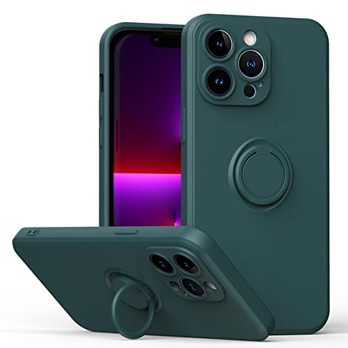 Coque support bague iPhone 14 Pro Max antichoc silicone aimanté vert foncé