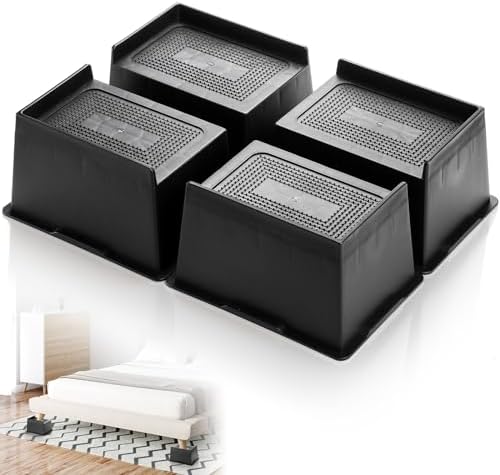 Amazon.com: Noamus 4 Pack Rectangle Bed Risers, 4