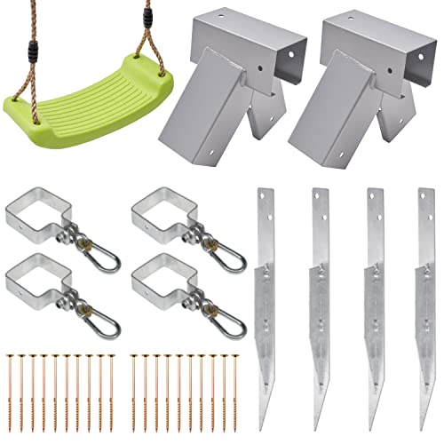 Bausatz zum BAU - Einer Spielplatzschaukel - Gartenschaukel - Kinderschaukel - Eine Plastikschaukel| Hergestellt in der Europäischen Union (100°, Grau)