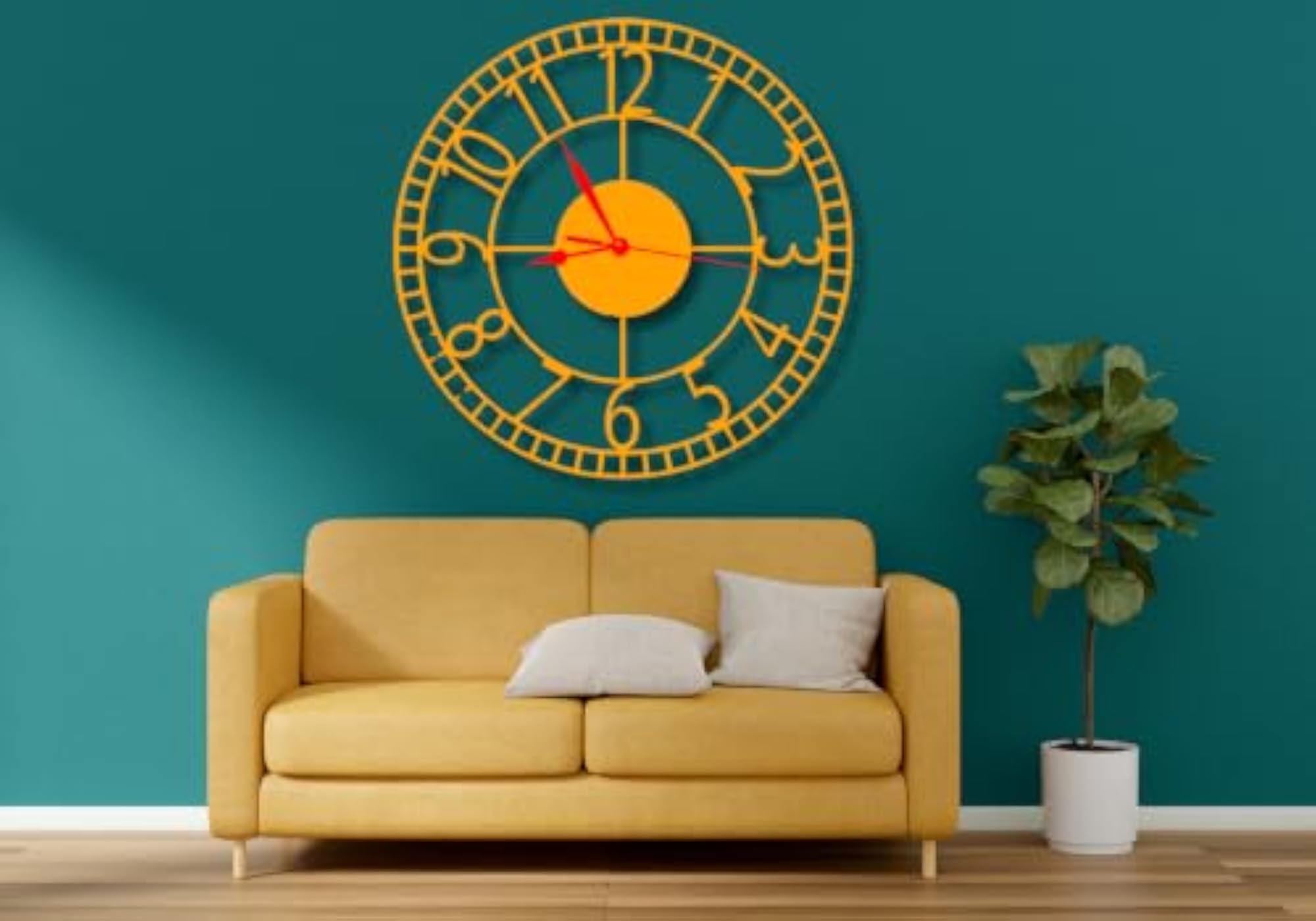 Modern Stylish Metal Wall Clock for Living Room and Office