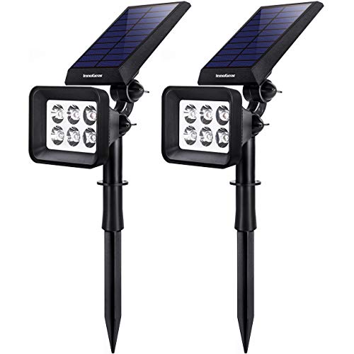 InnoGear Solar Lights Outdoor, 6 LED Solar Landscape Spotlights 2-in-1 IP65 Waterproof Auto