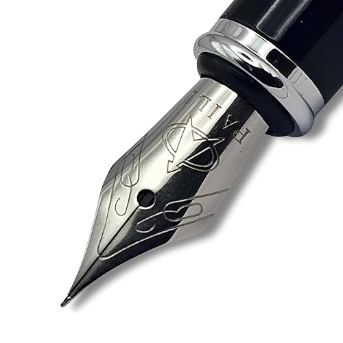 Image of Venti Fountain Pen - Metal Luxury Pen, Schmidt Nib (Medium), Best Pen Gift Set for Men & Women, Professional, Executive, Office, Nice Pens,Return Gift (F5087-Black)