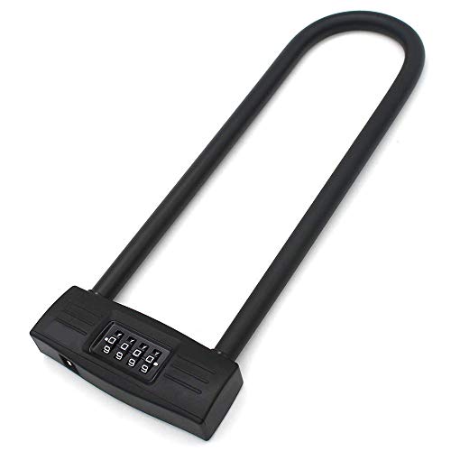 Junway 4 Digit Resettable Combination U Lock/D Lock for Bicycles/Glass Door Lock, 14mm
