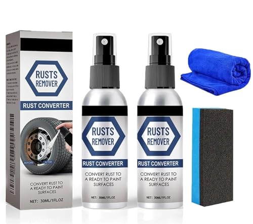 Hehimin Lot de 2 vaporisateurs antirouille pour métal, anti-rouille, anti-rayures, nettoyant de taches de fer pour plusieurs surfaces