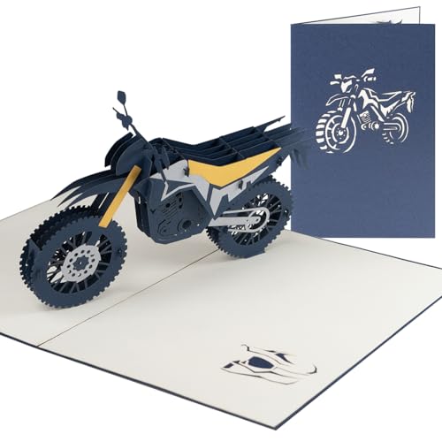 Sweetpopup® Pop Up Karte Motorrad – 3D Glückwunschkarte für Biker und Motorradfahrer, zum Geburtstag oder als Gutschein & Geldgeschenk für Motorradtouren und Roadtrip / 012