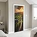3D Door Sticker Tuscany Sunset Landscape View Green Hills Fringed Cypress Trees Italy Door Mural Peel and Stick Self-Adhesive Door Decal Removable Wallpaper Poster Home Decor for Bedroom 30.3