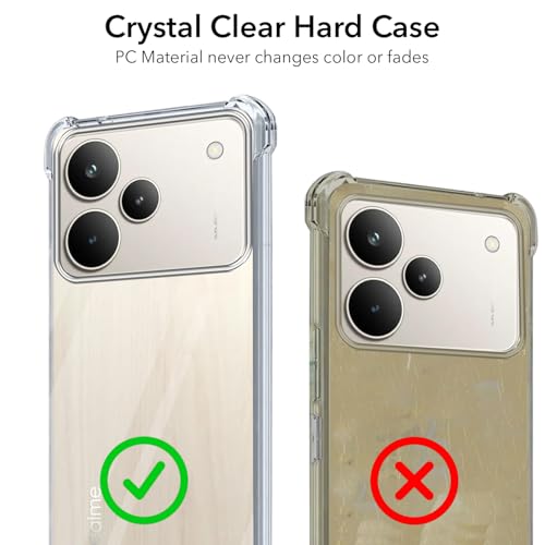 Image of Jkobi Shockproof Crystal-Clear Back Cover for Realme P4 Pro (Anti Yellow Case | Drop & Camera Protection | Hard Polycarbonate)