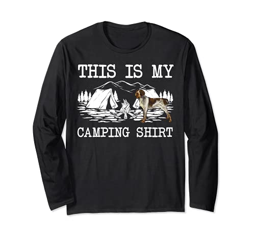 Campfire German Wirehaired Pointer Dog This Is My Camping Long Sleeve T-Shirt, Black