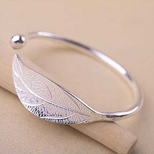 YUUAND Womens Leaf Bracelet Trendy Silver Gifts for Women Girls Birthday Anniversary Celebration Accessories Jewelry