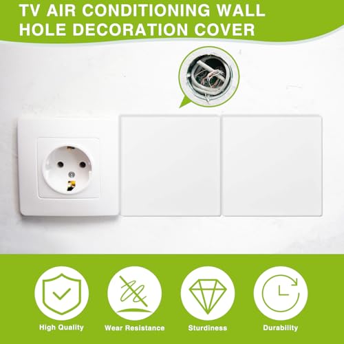 Landrain 2 Stück Lichtschalter Blindabdeckung Unterputzdose, Blinddeckel Steckdose 8,6 X 8,6 Cm(Weiß)