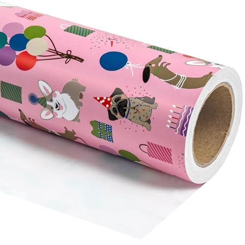 Rouleau de papier cadeau pour chien idéal pour fêter un anniversaire