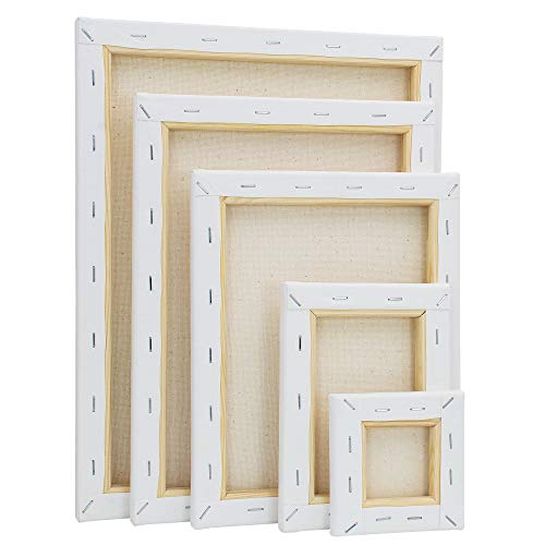 Image of FIXSMITH Stretched Canvas for Painting- 10 Pack Multisize 4x4,5x7,8x10,9x12,11x14 (2 of Each),100% Cotton,Primed,for Acrylic,Oil,Other Wet or Dry Art Media,for Artists,Kids,Beginners and More.