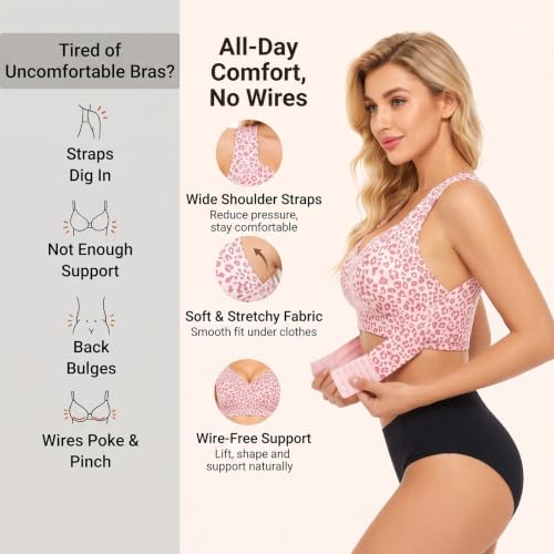 PoseFree Posture Support Bra for Women, Wireless Cross-Back Full Coverage - Image 3