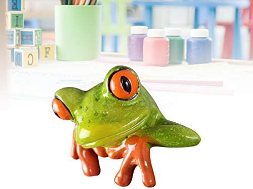 STOBOK 1pcs Computer Decor Frog Lovely Resin 3D Creative Craft Frog Figurine Home Office Desk Computer Ornament