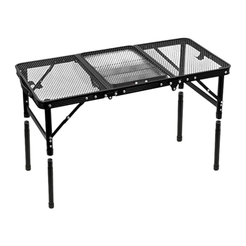Genérico Mesa Plegable portátil para Exteriores - Ajustable en Altura | Mesa de Horno de Pizza para preparación de Parrilla con, de Comedor Ligera y Plegable, Camping, Picnic, jardín, Patio, se