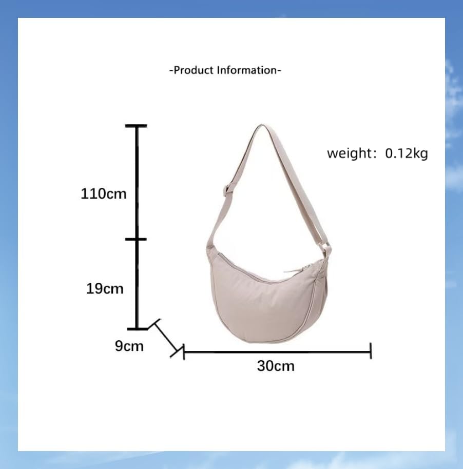 crescent shaped crossbody bag, lightweight work travel shoulder bag, casual sling bag - Image 4