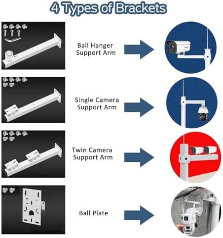 Outdoor Security Camera Pole Stand with Weatherproof Design & Lightning Rod - Ideal for Highway & Driveway Surveillance, Durable Monitoring Solution