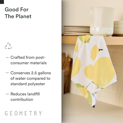 GEOMETRY Kitchen Tea Towels - Quick Dry Microfiber Dish Towels for Kitchen Sunny Lemons, 18" x 30" 1 Pack - image 3