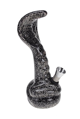 Bong aus Keramik - Cobra Design - Höhe 130mm inkl. Siebe - Mildes Raucherlebnis – Bild 3