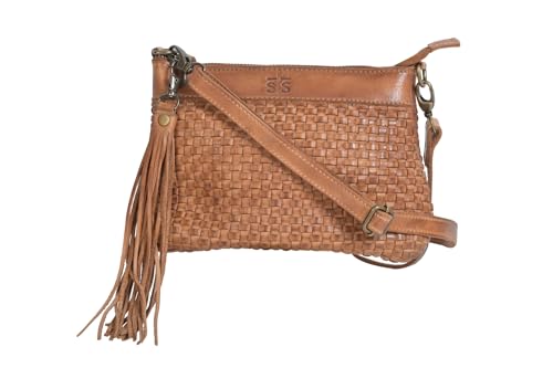 STS Ranchwear Womens Sweetgrass Grace Distressed Tan Leather Crossbody Bag2