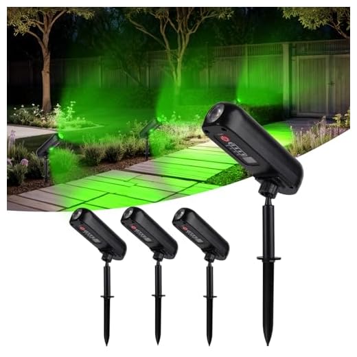 T-SUN 4 Piezas Luces Solares, Verde Foco Solar Exterior, Luz Solar Exterior Impermeable IP65, ángulo de 360° Ajustable, Lámparas Solares para Patio, Caminos, Suelo, Piscina, Césped