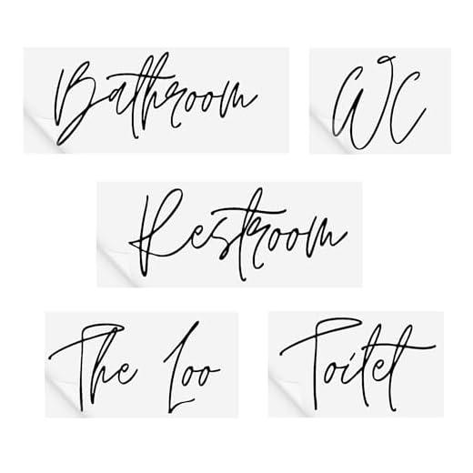 Toilet Sign - Handwritten Font Bathroom Stickers, Toilet, Restroom, The Loo, WC Door Signs, Vinyl Sticker, Custom WC Sign Home or Business