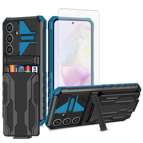 Coque Samsung A55/A35 5G anti-rayure avec vitre de protection et rangement carte bleu