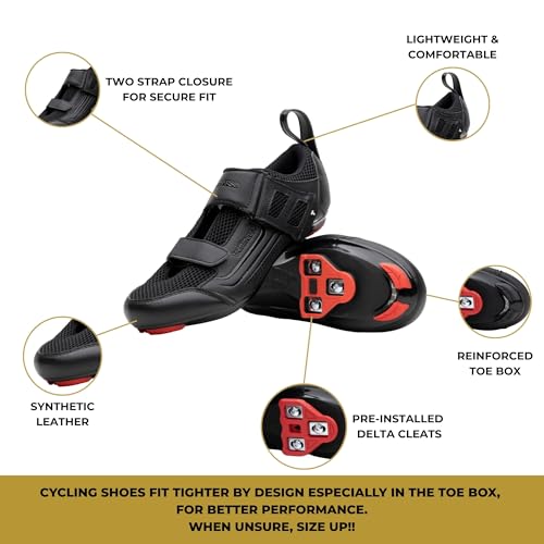 Image of Tommaso Veloce II Cycling Shoes - Ride in Style - Peloton Shoes Triathlon Road Bike Indoor Cycling Men Women Compatible with Look Delta SPD SPD-SL Cleats White Black