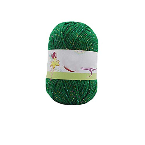 Clisil 250Gram Sparkle Green Acrylic Yarn Knit Crochet Project Yarn Metallic Diy Blanket Beanie Doll Shining Yarn #TOP19