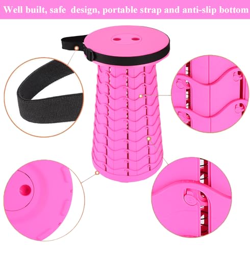 Image of Fishboy Upgraded Collapsible Stool, 400lbs Max Weight, Lightweight But Sturdy, Portable Retractable Folding Telescoping Foldable Camping Stool for Adults Outdoor Fishing Hiking BBQ