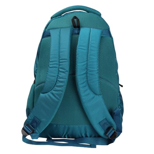Image of Printed Backpack for School, Office & College | Polyester Turquoise Tuition Case for Adults| Comfortable Bags for Girls & Boys | Carry-On with Bottle Holder Pocket - 2 Main Compartments