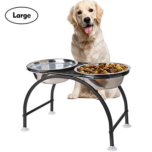 AISHN Elevated Dog Bowls Iron Stand Raised Pet Dog Feeder, 2 Removable Reusable
